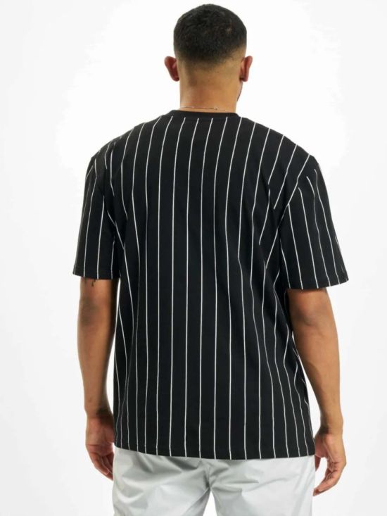 Karl Kani Ανδρική Μπλούζα Small Signature Pinstripe Black/White KKMQ32063BLK