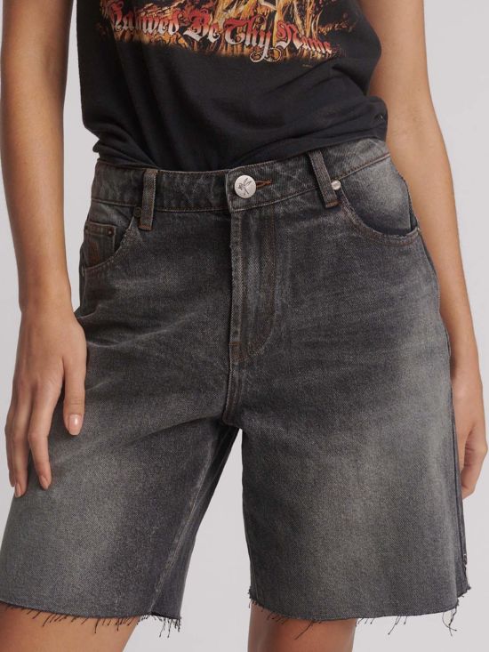 One Teaspoon Γυναικείο Σορτς Jacksons Mid Waist Wide Leg Denim Shorts 26872
