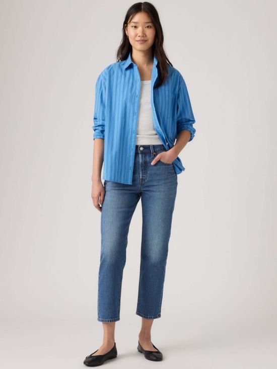 Levi's Γυναικείο Τζιν Παντελόνι 501® Crop Med Indigo - Worn In 36200