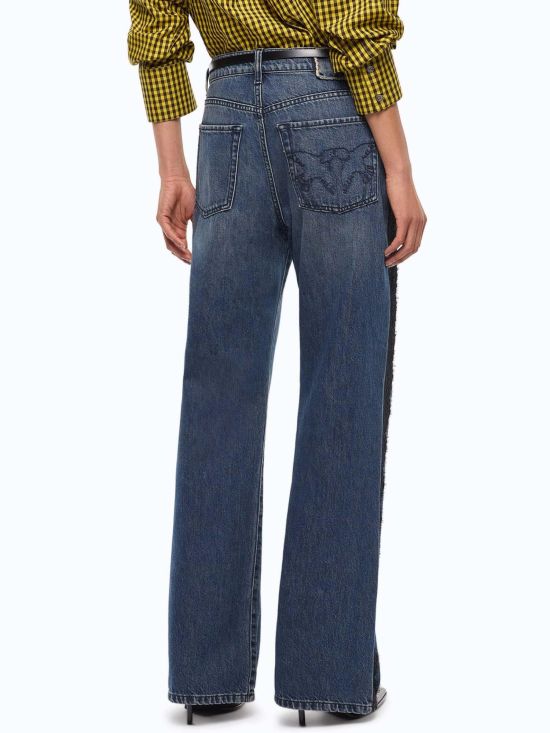 Pinko Γυναικείο Τζιν Παντελόνι Wanda Wide Leg Soft Blue Denim 101733A3G8 - 777813