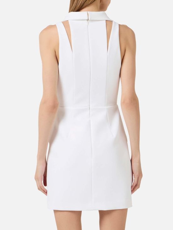 Elisabetta Franchi Γυναικείο Φόρεμα Mini Dress In Double Layer With Logo Details AB92461E2