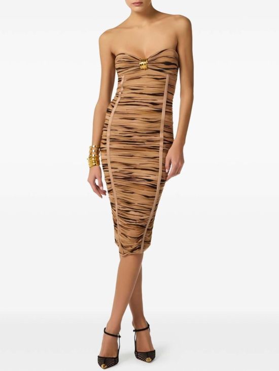 Elisabetta Franchi Γυναικείο Φόρεμα Jersey Dress With Tiger Print AB94562E2 - 759438