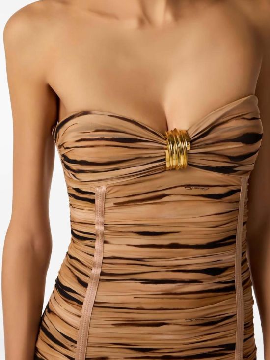 Elisabetta Franchi Γυναικείο Φόρεμα Jersey Dress With Tiger Print AB94562E2 - 759438