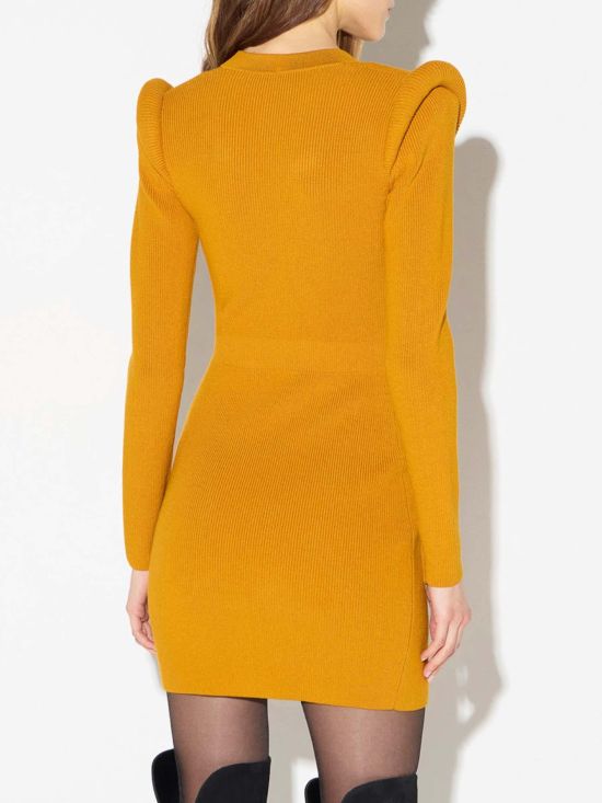 Elisabetta Franchi Γυναικείο Φόρεμα Mini Dress In Knit Fabric With 3D Details AM13S66E2 - 777693