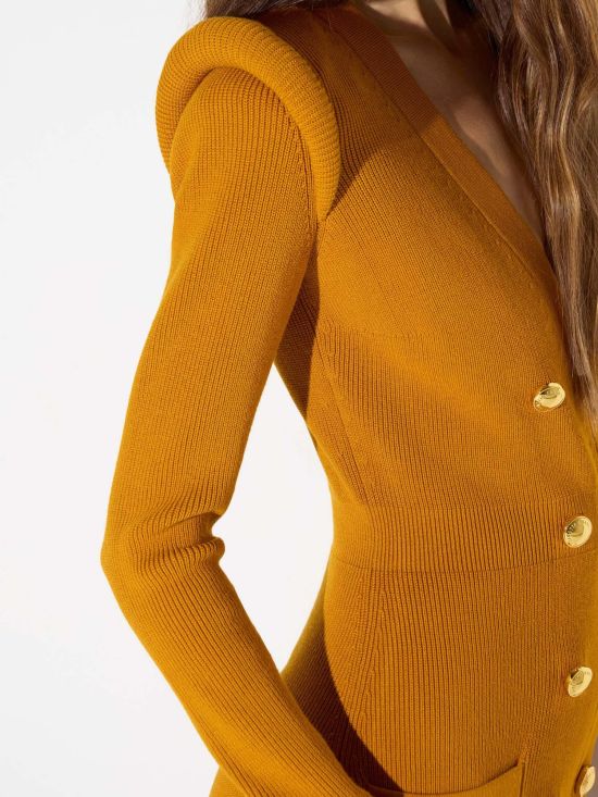 Elisabetta Franchi Γυναικείο Φόρεμα Mini Dress In Knit Fabric With 3D Details AM13S66E2 - 777693