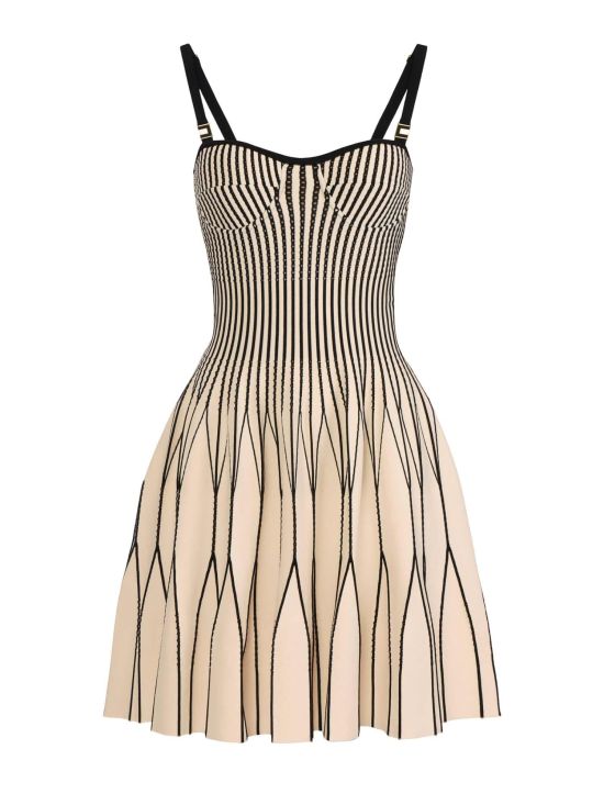Elisabetta Franchi Γυναικείο Φόρεμα Dress In Two-Colour Knit Fabric AM27S62E2