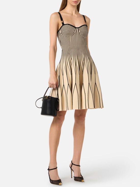 Elisabetta Franchi Γυναικείο Φόρεμα Dress In Two-Colour Knit Fabric AM27S62E2