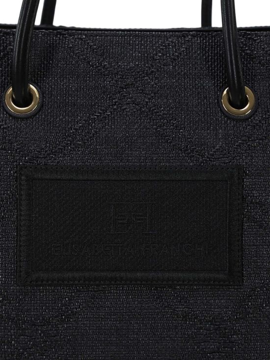 Elisabetta Franchi Γυναικεία Τσάντα Large Tote Bag In Jacquard Raffia BS82A52E2