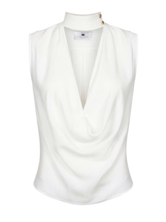 Elisabetta Franchi Γυναικεία Μπλούζα Top In Viscose Georgette Fabric CA13461E2