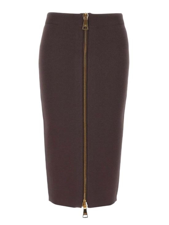 Elisabetta Franchi Γυναικεία Φούστα Knit Skirt With Zip GK28B66E2 - 777722