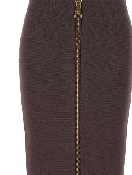 Elisabetta Franchi Γυναικεία Φούστα Knit Skirt With Zip GK28B66E2 - 777722