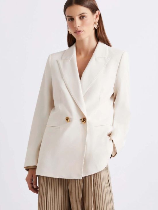 Marella Γυναικείο Σακάκι Double-breasted stretch canvas blazer Mlltropico 26130411212