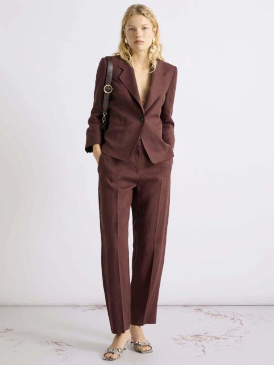 Marella Γυναικείο Παντελόνι Linen Canvas Chino Trousers Mllfragola 2613131052 - 757717