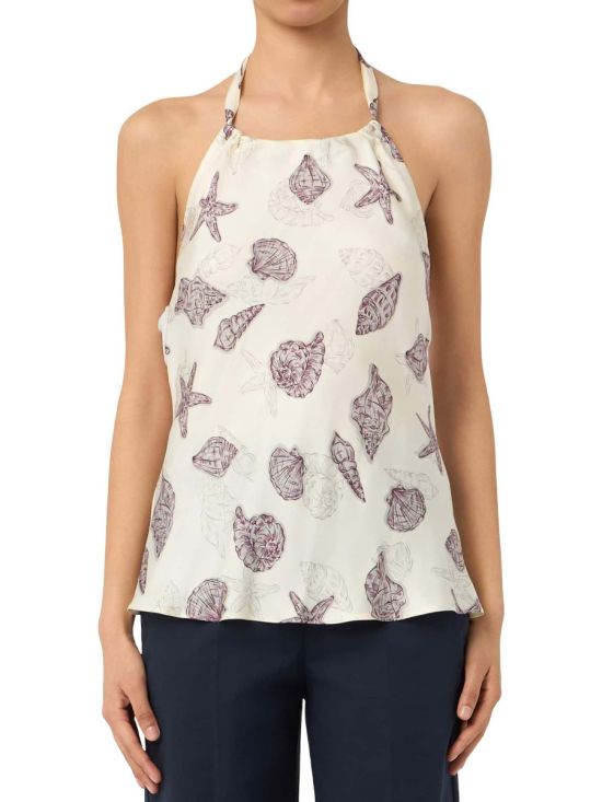 Marella Γυναικεία Μπλούζα Silk Halterneck Top Mllonagro 2613161132 - 757719