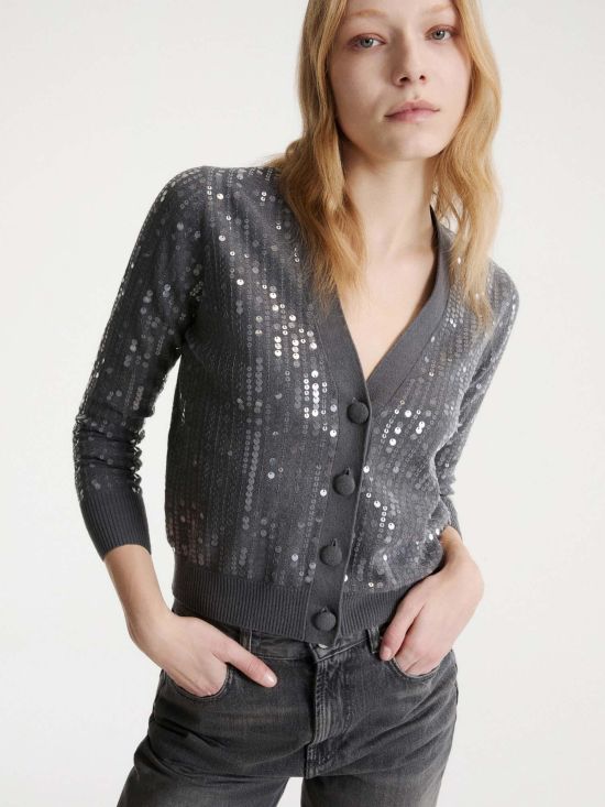 Marella Γυναικεία Ζακέτα Sequinned Boucle Knit Cardigan Mlsara - 778322
