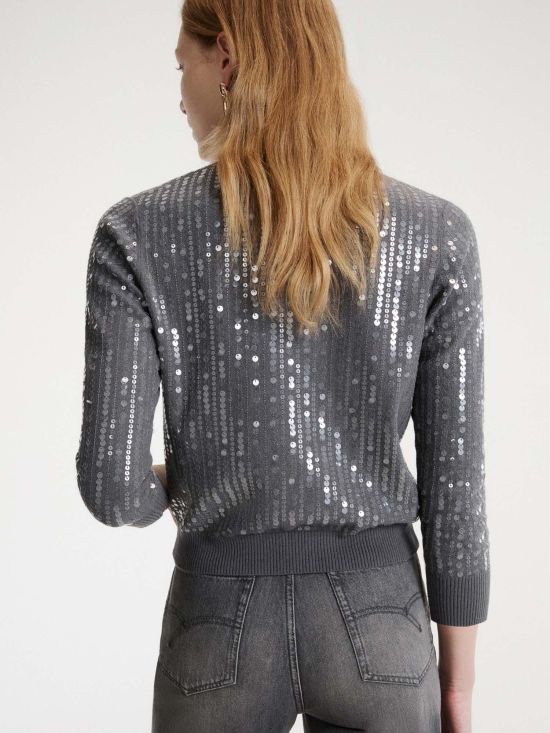 Marella Γυναικεία Ζακέτα Sequinned Boucle Knit Cardigan Mlsara - 778322