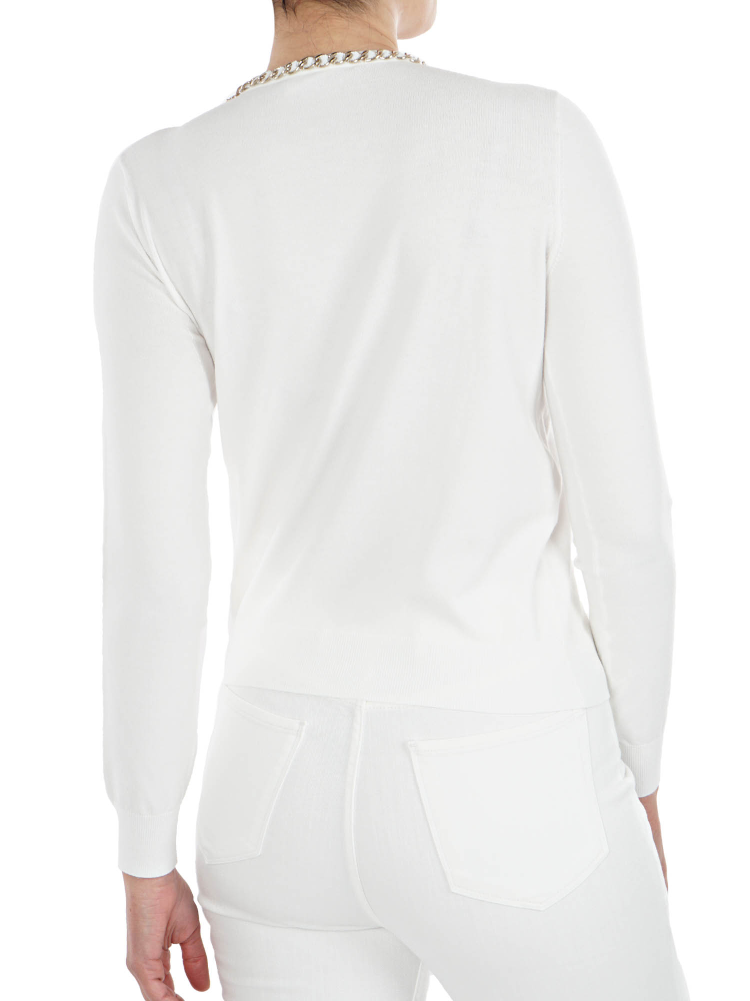 DUOMO.gr Elisabetta Franchi Long-Sleeved Tricot Top With Elisabetta Franchi  Charms MK07S11E2